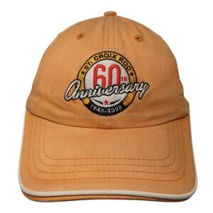 St. Croix Rod 60th Anniversary Strapback Baseball Cap Orange One Size Adjustable